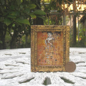 東澤雅晴のミニチュア絵画 クリムト ヴァウワーの肖像 模写一点モノ