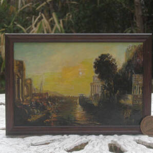 東澤雅晴のミニチュア絵画 ターナー 夕陽 模写一点モノ