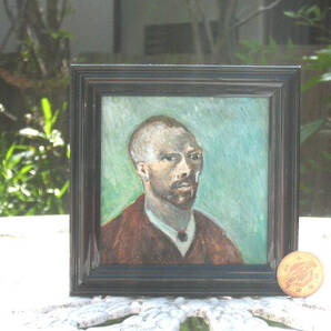 東澤雅晴のミニチュア絵画 ゴッホ 青い自画像 模写一点モノ