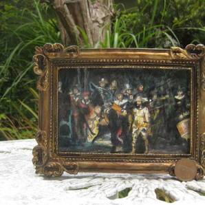 東澤雅晴のミニチュア絵画 レンブラント 夜警Ⅰ 模写一点モノ