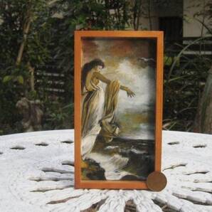 東澤雅晴のミニチュア絵画 手を上げる美人 模写一点モノ