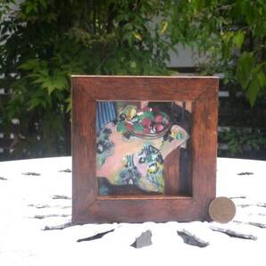 東澤雅晴のミニチュア絵画 セザンヌ テーブル 模写一点モノ