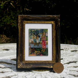 東澤雅晴のミニチュア絵画 ゴーギャン タヒチ 模写一点モノ