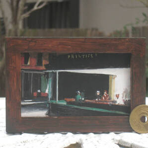 東澤雅晴のミニチュア絵画 エドワード・ホッパー小 模写一点モノ