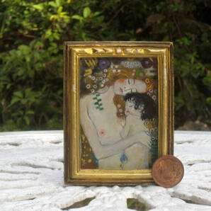 東澤雅晴のミニチュア絵画 クリムト 母子 模写一点モノ