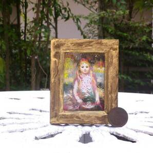 東澤雅晴のミニチュア絵画 ルノワール 少女 模写一点モノ
