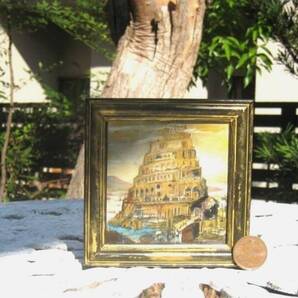 東澤雅晴のミニチュア絵画 バベルの塔2 模写一点モノ