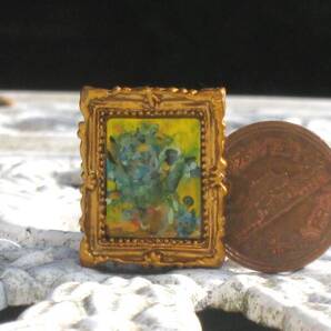 東澤雅晴のミニチュア絵画 ゴッホ 花極小 模写一点モノ