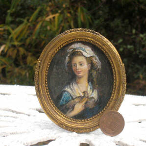 東澤雅晴のミニチュア絵画 少女 模写一点モノ