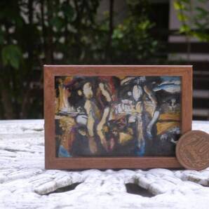 東澤雅晴のミニチュア絵画 ダリ ナルシスの変貌 模写一点モノ