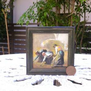 東澤雅晴のミニチュア絵画 ミレー 農夫 一点モノ
