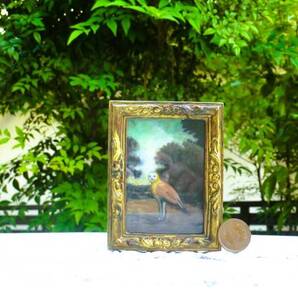 東澤雅晴のミニチュア絵画 人鳥 一点モノ