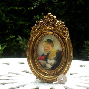 東澤雅晴のミニチュア絵画 フラゴナール 物思い 一点モノ