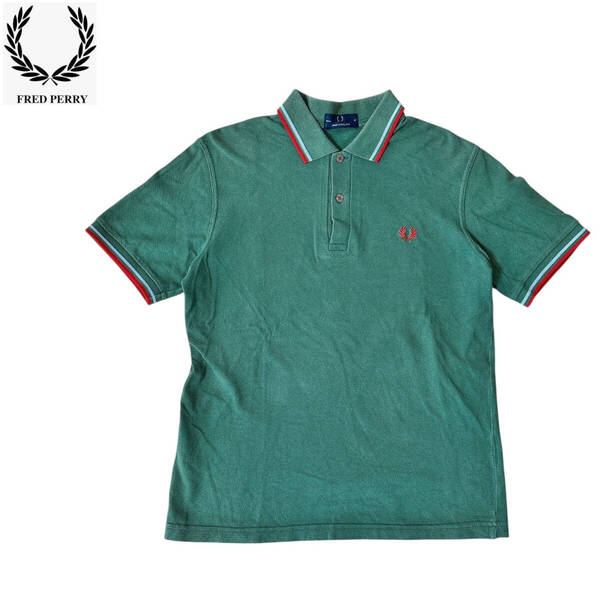 【FRED PERRY】半袖ポロシャツ/ワンポイントロゴ刺繍入り/サイズ38★フレッドペリー