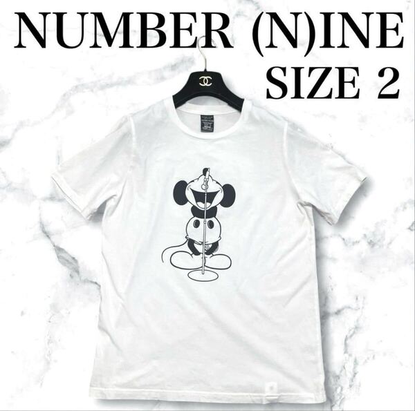 NUMBER (N)INE ナンバーナイン オアシス リアム ミッキーマウス ディズニー 半袖 ハーフスリーブ Tシャツ ティーシャツ カットソー 白