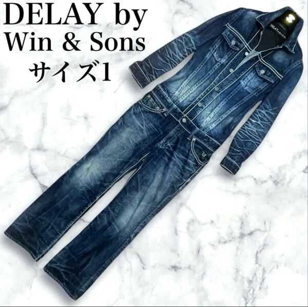 DELAY by Win & Sons ディレイバイウィンアンドサンズ デニム ジャンプスーツ オールインワン ツナギ サロペット オーバーオール サイズ1