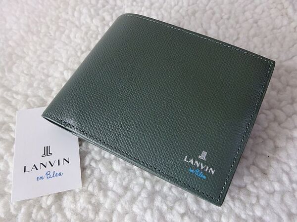 【新品/本物】LANVIN en Bleu(ランバンオンブルー)二つ折り財布/緑 ¥17,600-☆★☆