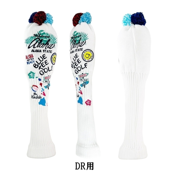 ■②【DR:ホワイト】ブルーティーゴルフ【アロハ オン ザ ビーチ(KNIT)】ドライバー用ヘッドカバー BLUE TEE GOLF NALO1 送料無料