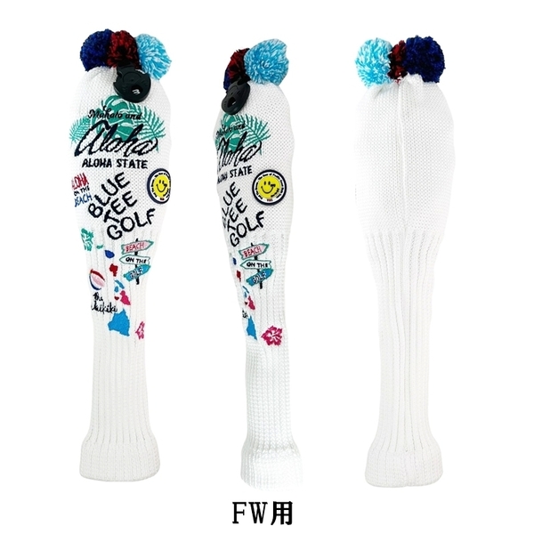 ■【FW:ホワイト】ブルーティーゴルフ【ニット アロハ オン ザ ビーチ】フェアウェイ用ヘッドカバー BLUE TEE GOLF NALO1 送料無料