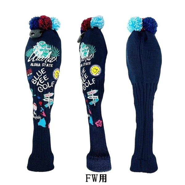 ■②【FW:ネイビー】ブルーティーゴルフ【アロハ オン ザ ビーチ(KNIT)】フェアウェイ用ヘッドカバー BLUE TEE GOLF NALO1 送料無料