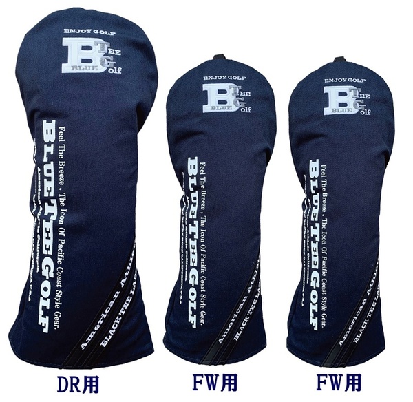 ◎アウトレット♪【3PB:ネイビー】ブルーティーゴルフ【ポリキャンバス クラシック】3本セット(B)販売ヘッドカバー DHC-001 送料無料
