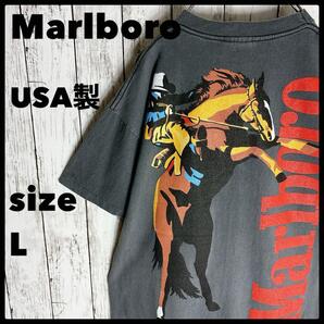 Marlboro マルボロ カウボーイ tシャツ USA製 墨黒ブラック L