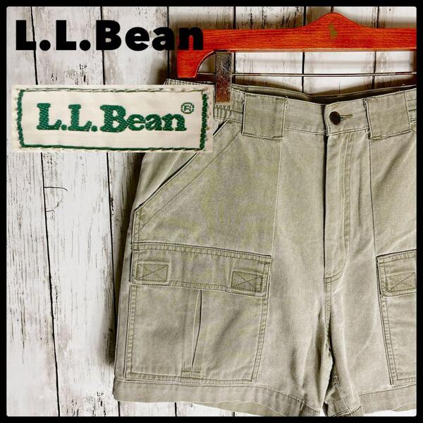 90s エルエルビーン L.L.Bean ハーフパンツ カーゴ 古着 オリーブ