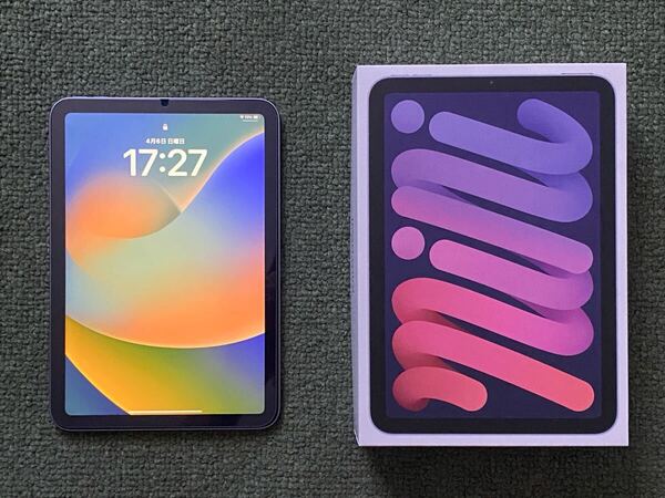 【美品】 iPad mini 第6世代 256GB パープル & 純正カバー Smart Folio & 画面保護シール Wi-Fiモデル