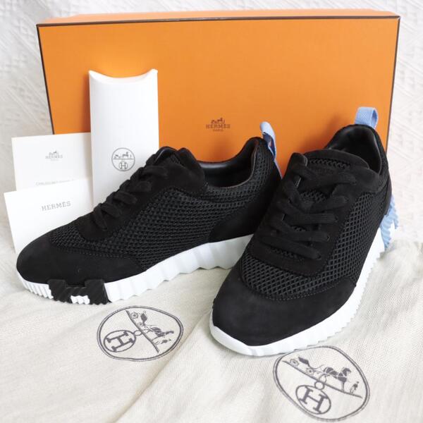 【未使用新品級!国内正規店購入!】24年現行モデル!エルメス Hermes バウンシング スニーカー メッシュ 靴 ブラック レディース 38