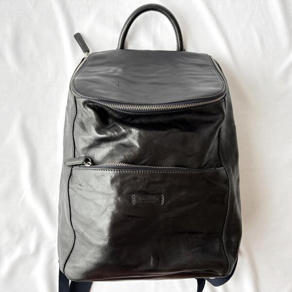 <良品!!>■Daniel&Bob ダニエルアンドボブ リュック バックパック レザー 通勤 普段使い お洒落 ブラック 黒 管:2505068