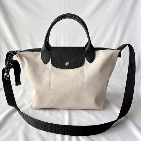 <極美品!!>■Longchamp ロンシャン ル プリアージュ エナジー トートバッグ ナイロン 2way 軽量 普段使い アイボリー 管:2505072