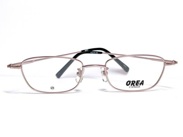 ライトピンク OREA EYEWEAR メガネ ★ スクエア 天地浅い スリム 眼鏡 メガネフレーム