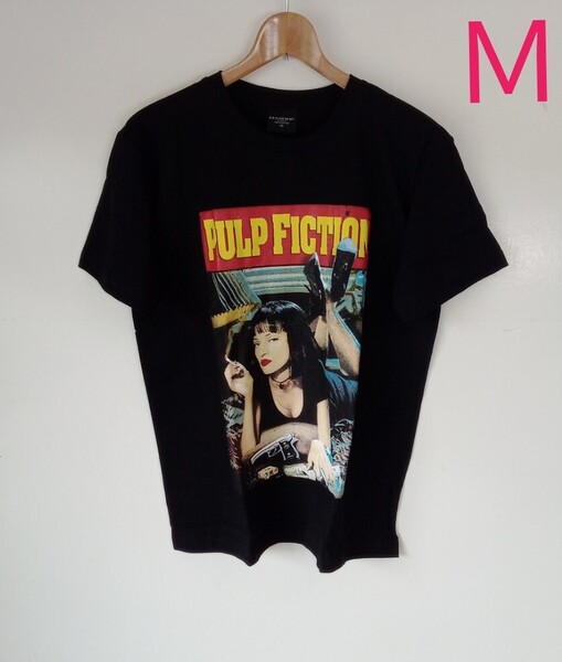 パルプ・フィクション ミア ウマ・サーマン ポスター 映画Tシャツ(M黒)k83