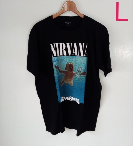 ニルヴァーナ NEVERMIND NIRVANA バンドTシャツ(L)J52