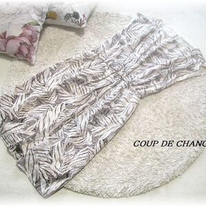 送料無料*クードシャンス/COUP DE CHANCE*総柄ボタニカルプリントワンピース/ウエスト切り替えゴム仕様/日本製/38