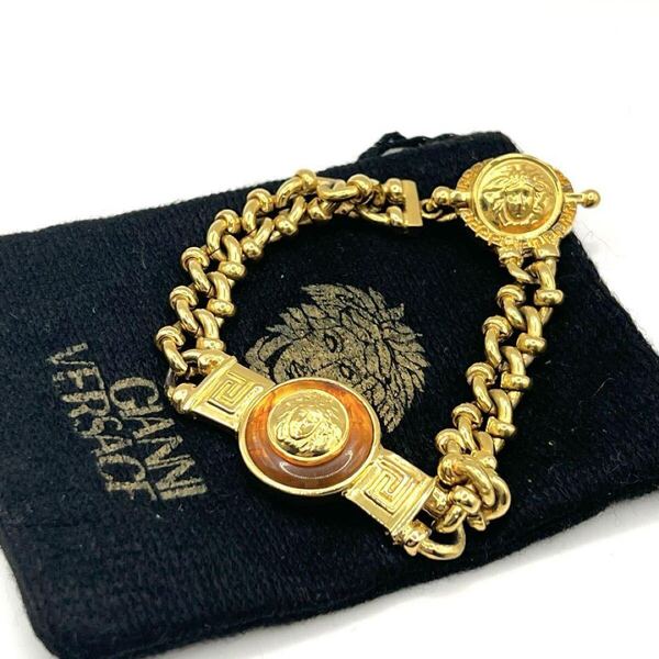 高級/大人気 ヴェルサーチ VERSACE メドゥーサ メデューサ チェーン ブレスレット ゴールド モチーフ 留め具 メンズ 保存袋