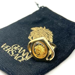 高級/大人気 ヴェルサーチ VERSACE メドゥーサ メデューサ 指輪 リング 15号 ゴールド モチーフ メンズ ユニセックス 保存袋