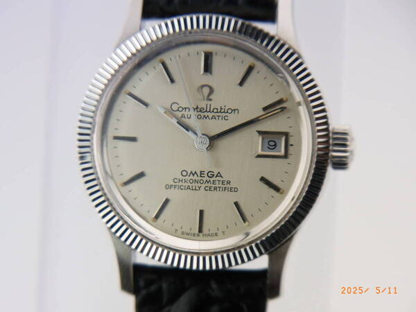 OH/ポリッシュ済)Omega Constellation オメガ コンステレーション レディース WGコインベゼル 568.016 Cal682 自動巻 新品ベルト