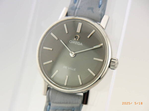 OH/ポリッシュ済)希少 Omega De.Ville オメガ デ・ビル レディース 手巻き グレー文字盤 Ref511.386 Cal620 新品ベルト