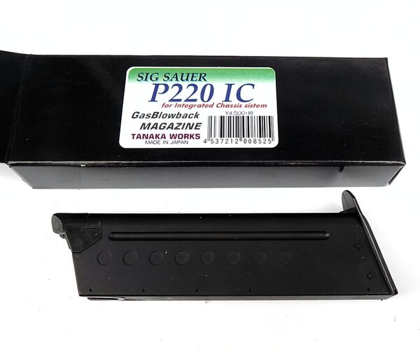 【中古美品・希少】タナカ P220 IC ガスブローバック マガジン9mm拳銃 共用 スペアマガジン SIG シグ P210 P226 WA マグナブローバック