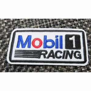 白Mb1◇◆新品未使用 モービル Mobil1レーシング 刺繍ワッペン(パッチ)◆自動車 レース 修理 オイル ■洋服・衣類・衣服DIY◎◆◇◎ ■