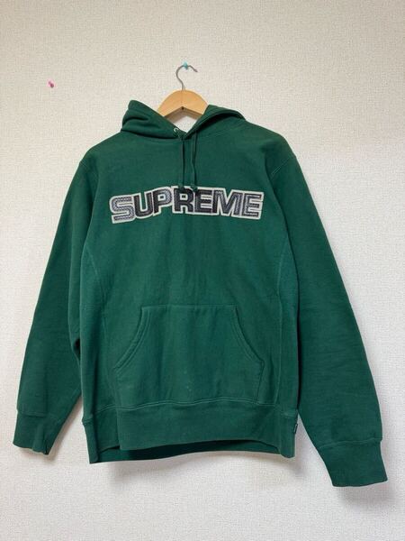 Supreme Perforated Leather Hooded Sweatshirt FW18 シュプリーム パーカー フーディ スウェット トレーナー プルオーバー サイズ M