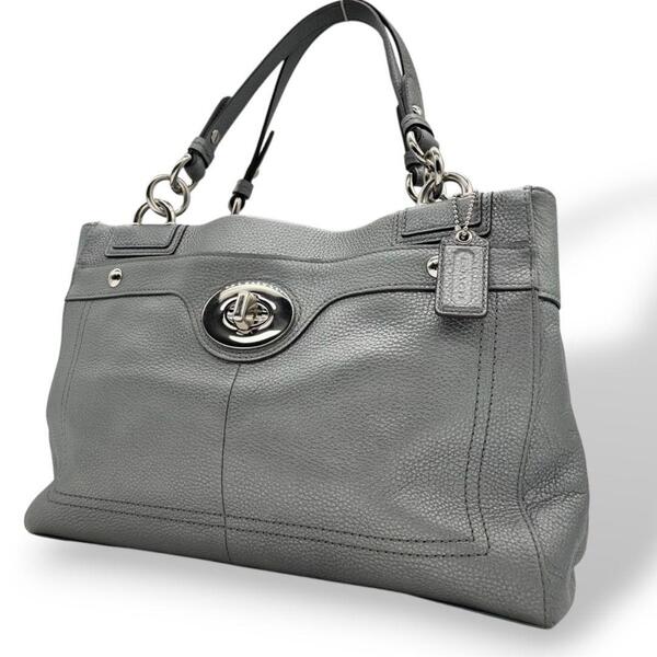 希美品 コーチ トートバッグ シルバー ターンロック coach s15 ハンド
