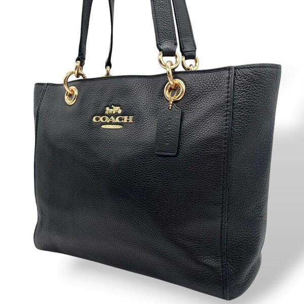 極美品 A4収納 コーチ トートバッグ 黒 coach ビジネスバッグ S76