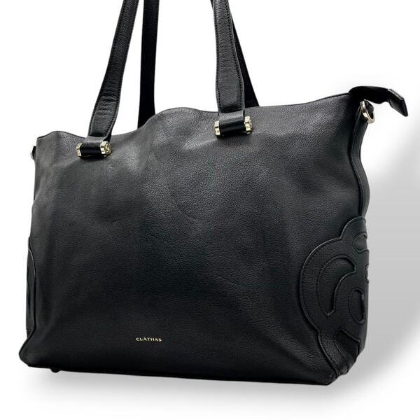 クレイサス トートバッグ ハンドバッグ 黒 レザー CLATHAS s86