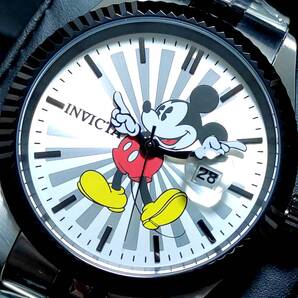 【新品】$595 INVICTA インビクタ 高級腕時計 DISNEY ミッキー シルバー×ブラック ツートン デイトジャスト 世界限定3000個 日本未発売!