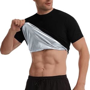 【Mサイズ】 半袖 Tシャツ サウナ スーツ メンズ ダイエット 洗濯可 大量 発汗 効率 ランニング ウォーキング