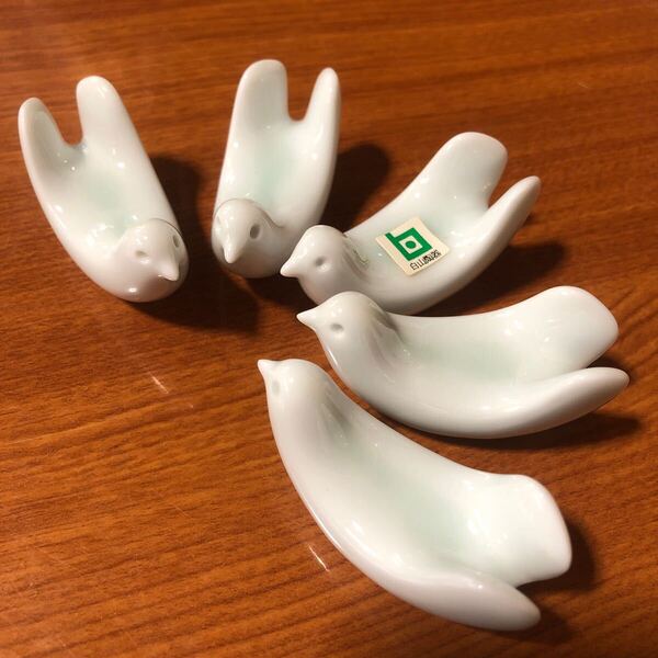 〈送料無料〉白山陶器 箸置き 鳥 小鳥 とり カードホルダー カード立て 白磁 波佐見焼 箸置 はしおき