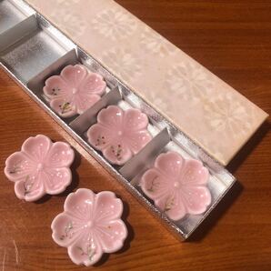 〈送料無料〉箸置き 桜 桜会 さくら 清水焼 芳山 京焼 花 箸置 はしおき