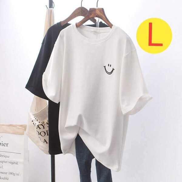 新品 レディース 半袖 Tシャツ かわいい ワンポイント 人気商品 ゆったり ホワイト